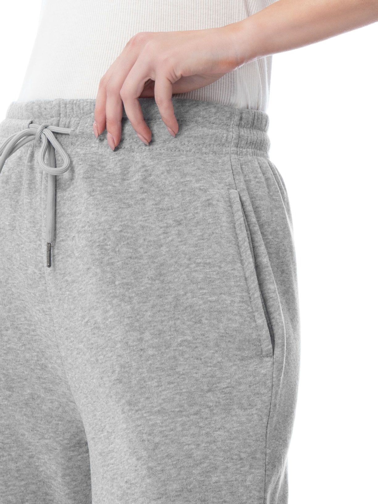 Calça Feminina Reta de Moletom Cinza Basiq
