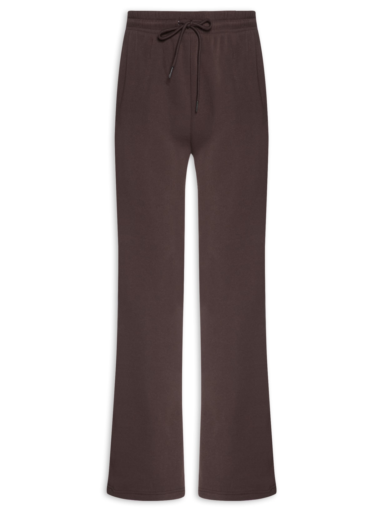 Calça Feminina Reta de Moletom - Marrom