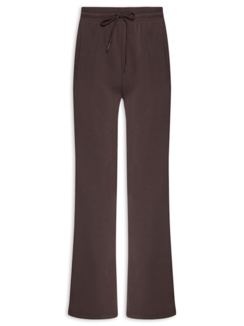 Calça Feminina Reta de Moletom - Marrom