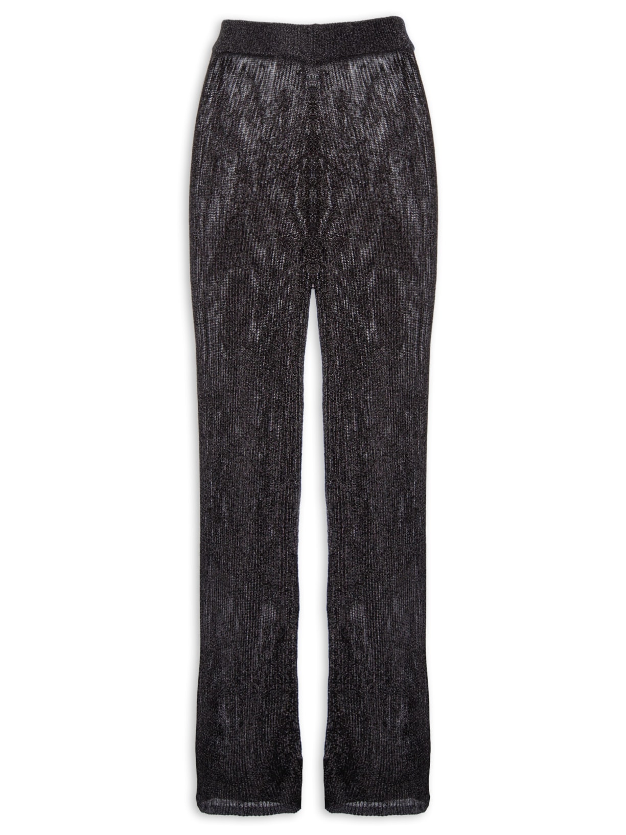 Calça Feminina Reta de Tricot com Transparência – Preto Animale Jeans