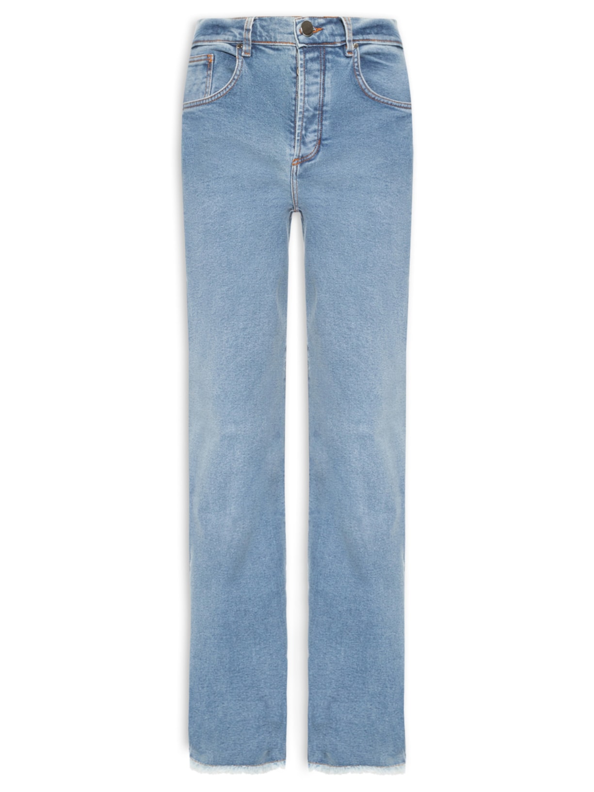 Calça Feminina Reta Denim Básico - Azul