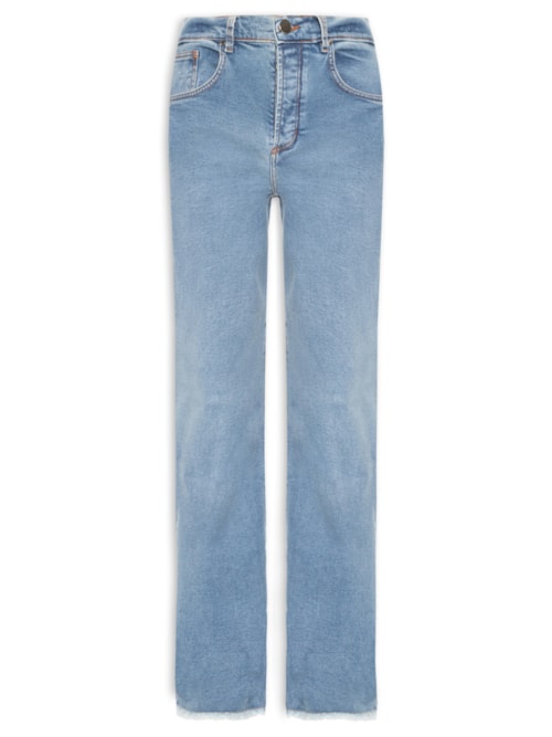 Calça Feminina Reta Denim Básico - Azul