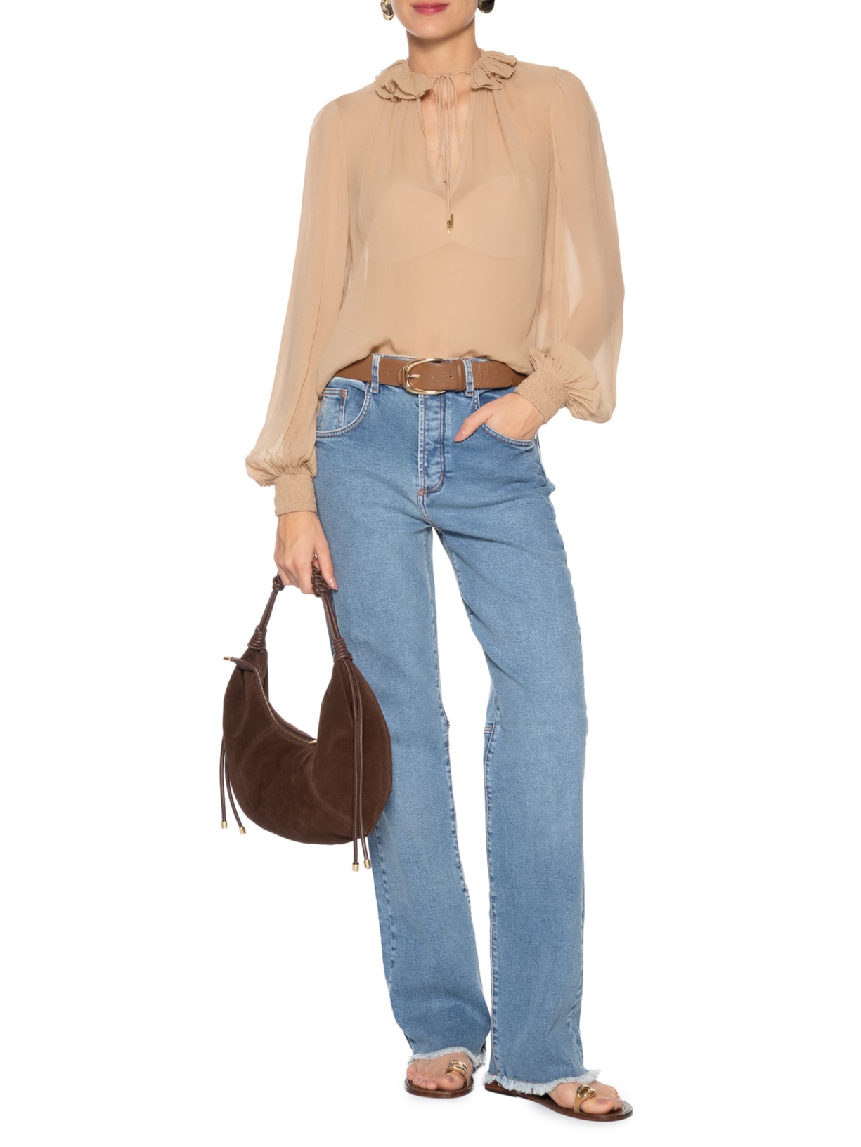 Calça Feminina Reta Denim Básico Azul Animale