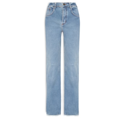 Calça Feminina Reta Denim Básico - Azul