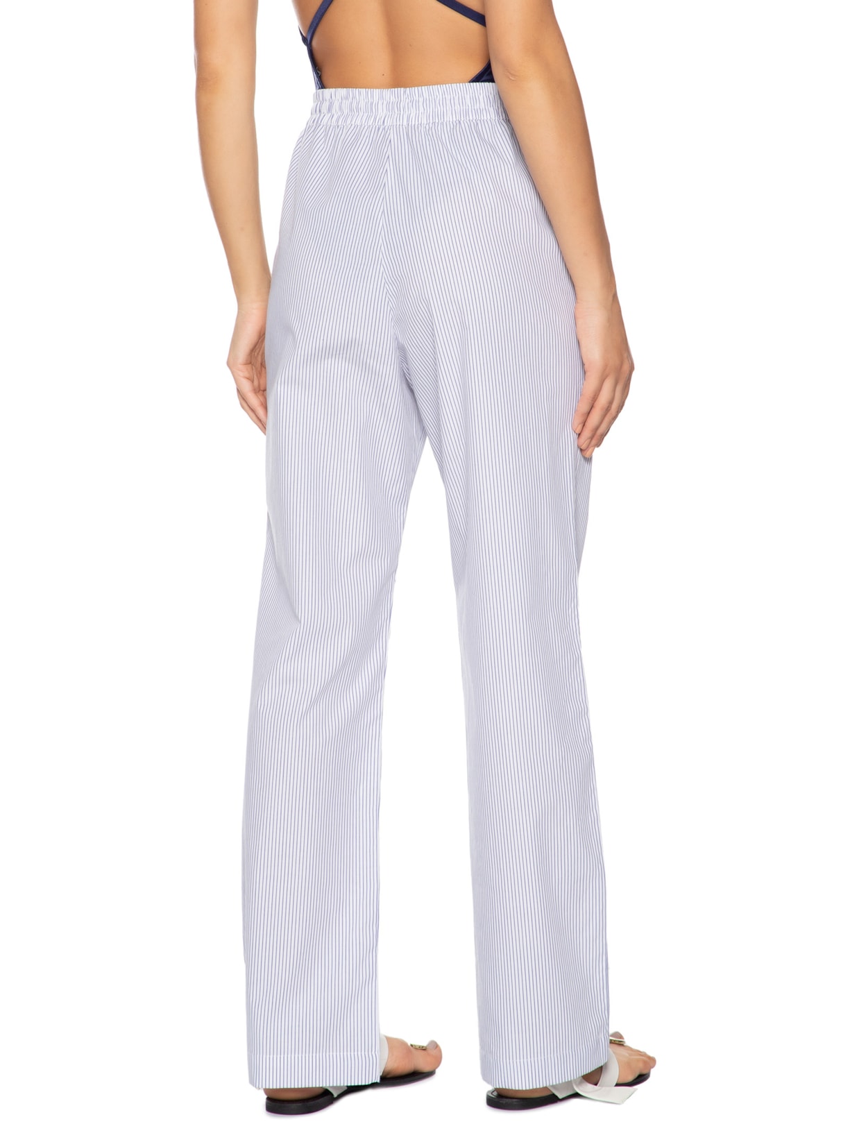 Calça Feminina Reta Elástico Azul Lenny Niemeyer