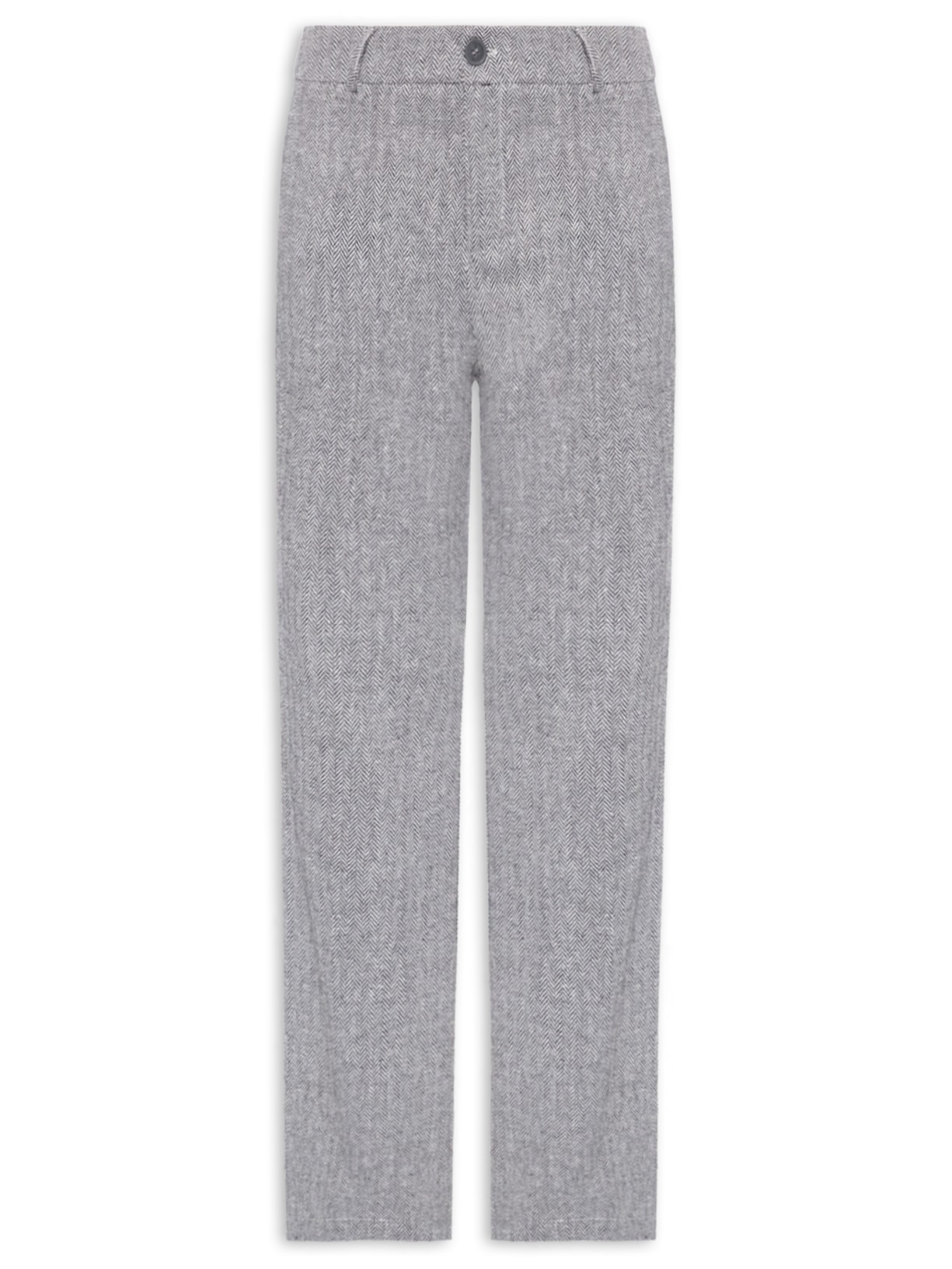 Calça Feminina Reta Em Alfaiataria - Cinza