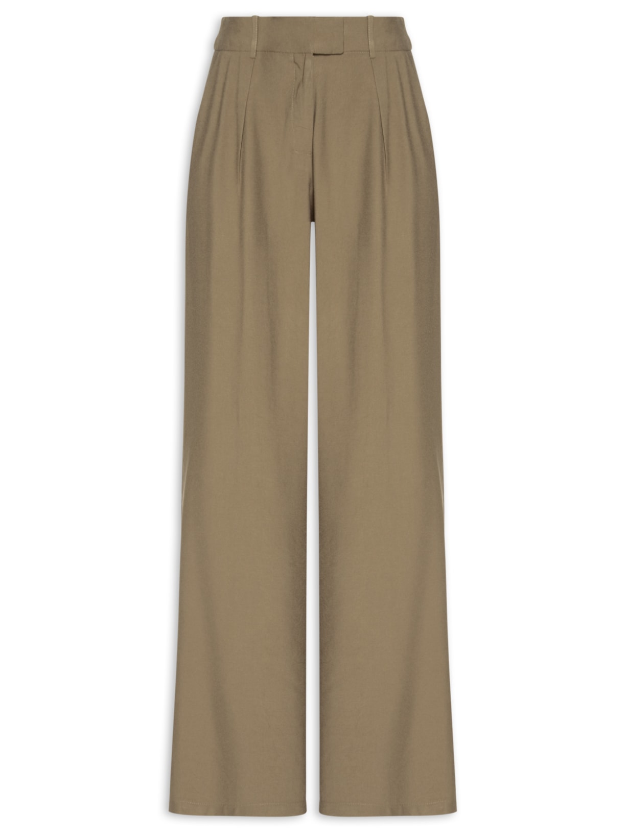 Calça Feminina Reta Em Alfaiataria Marrom '2Essential