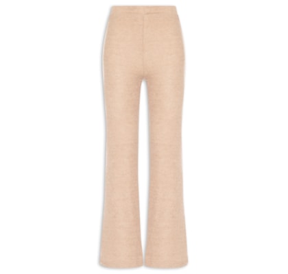 Calça Feminina Reta em Malha - Bege