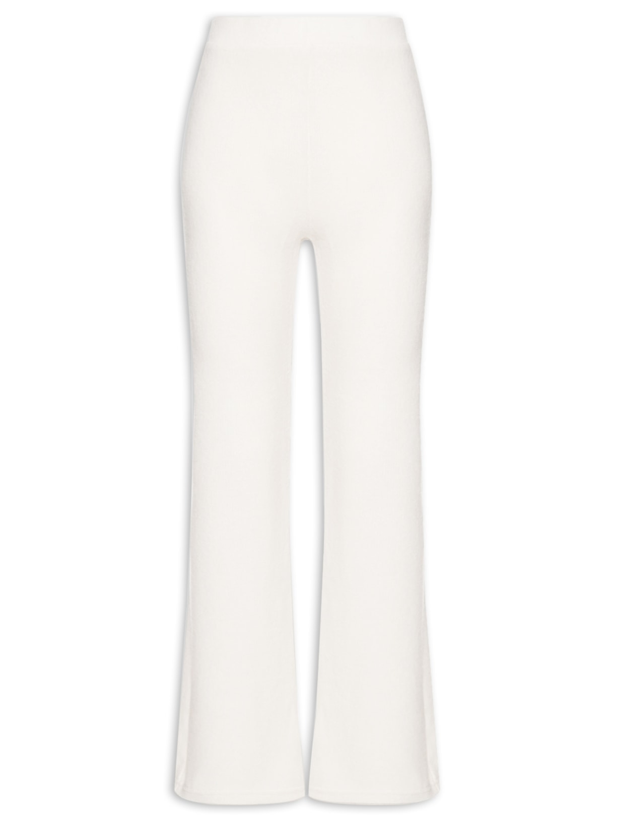 Calça Feminina Reta em Malha - Off White