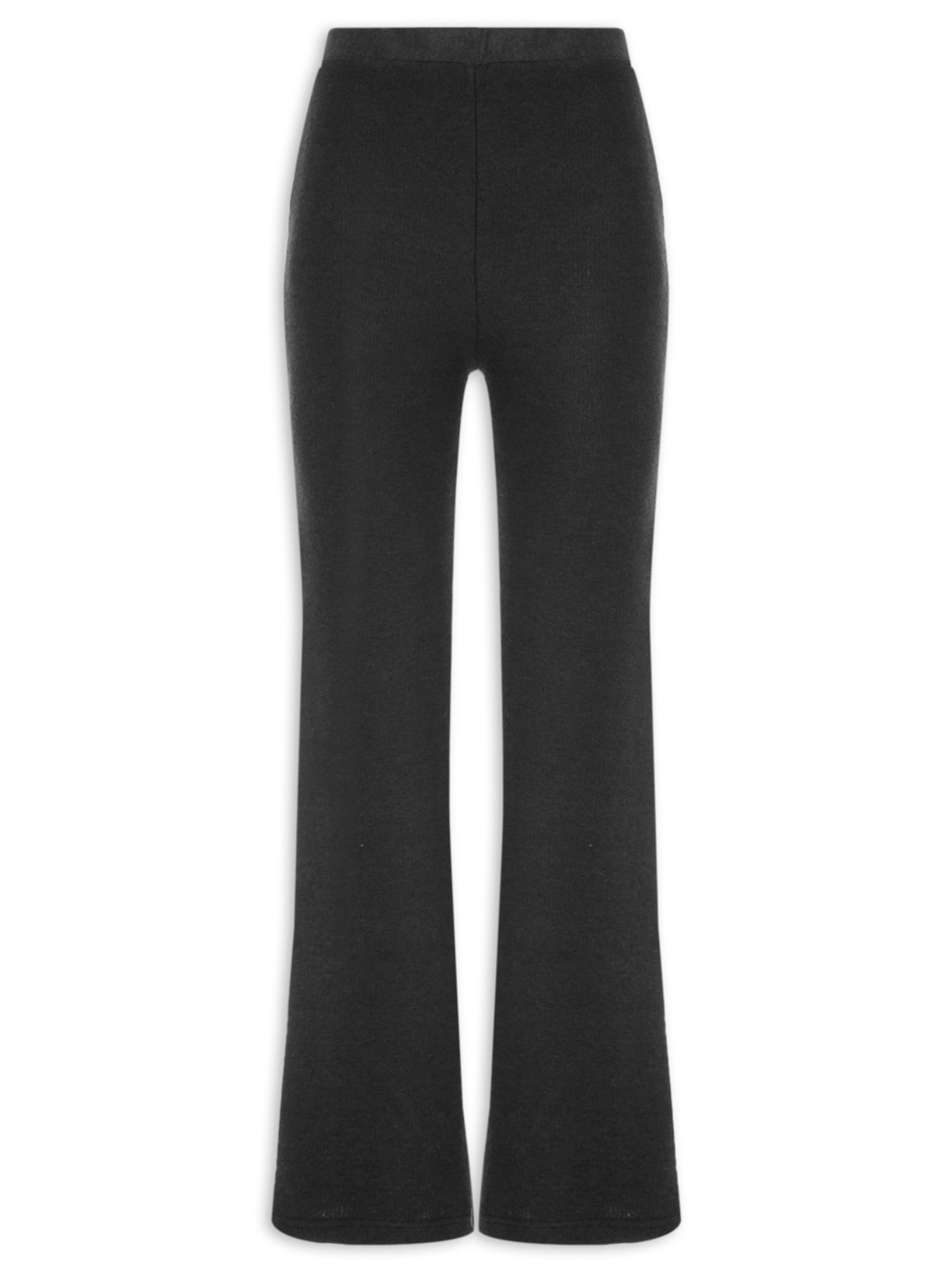 Calça Feminina Reta em Malha Preto Basiq