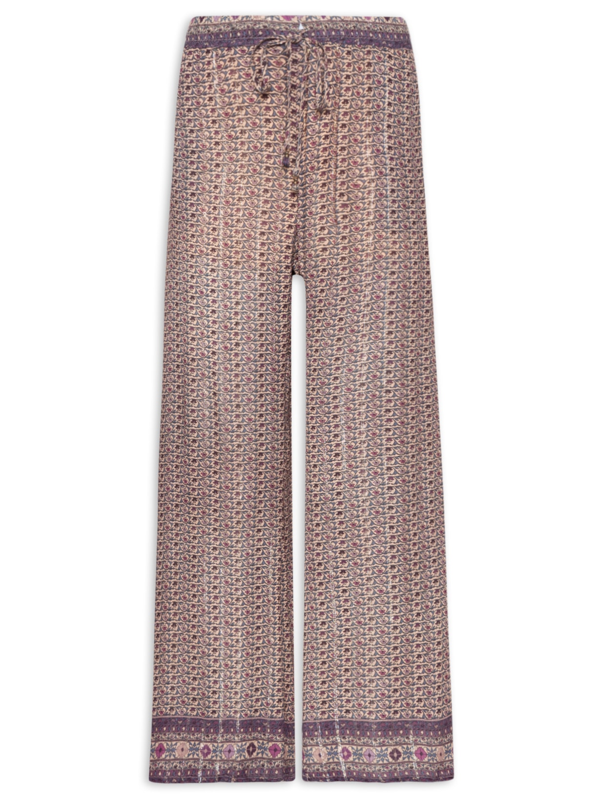 Calça Feminina Reta Estampa Belle - Roxo