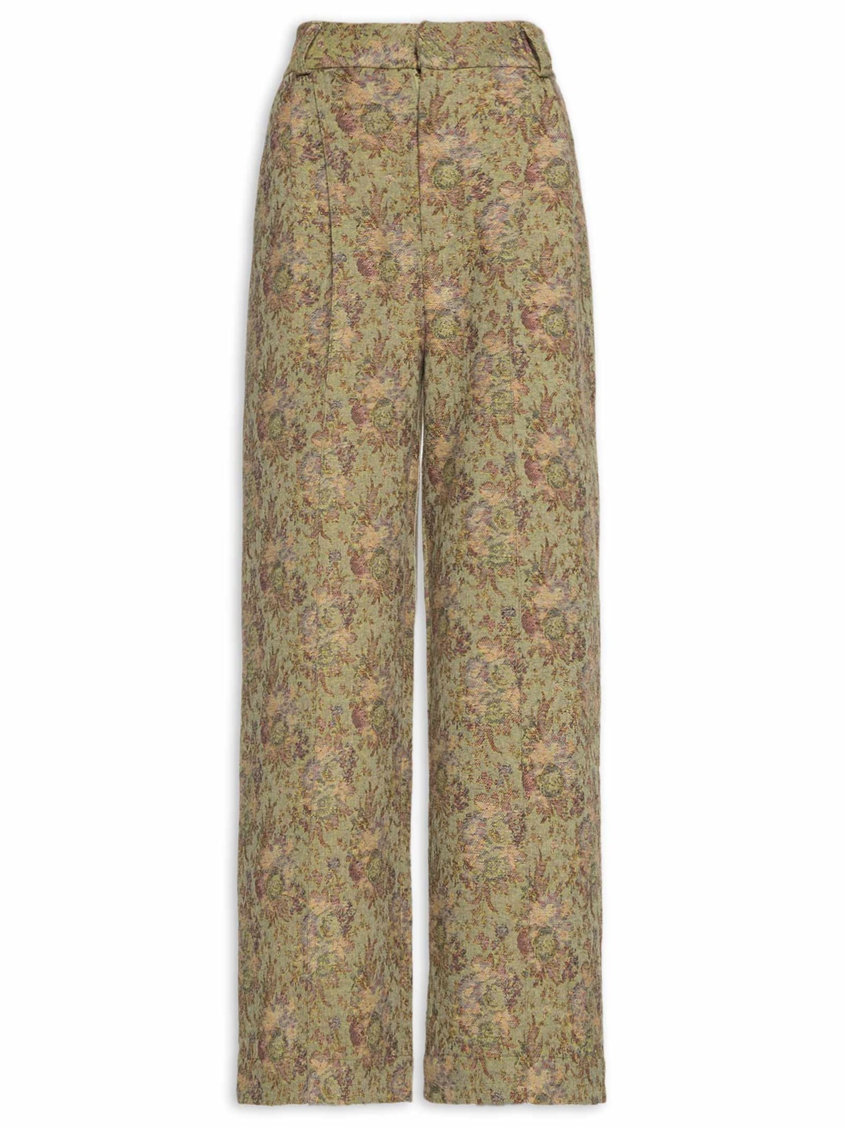 Calça Feminina Reta Jacquard - Verde