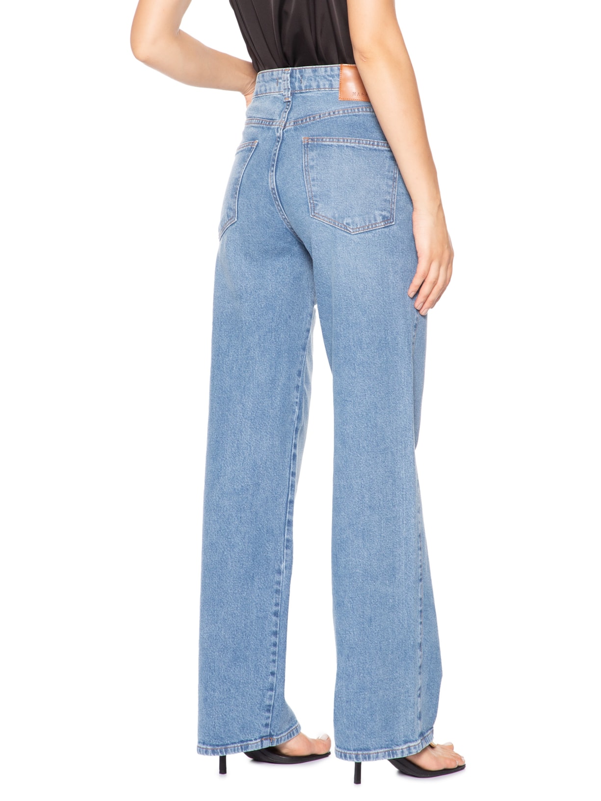 Calça Feminina Reta Jeans Azul Market 33