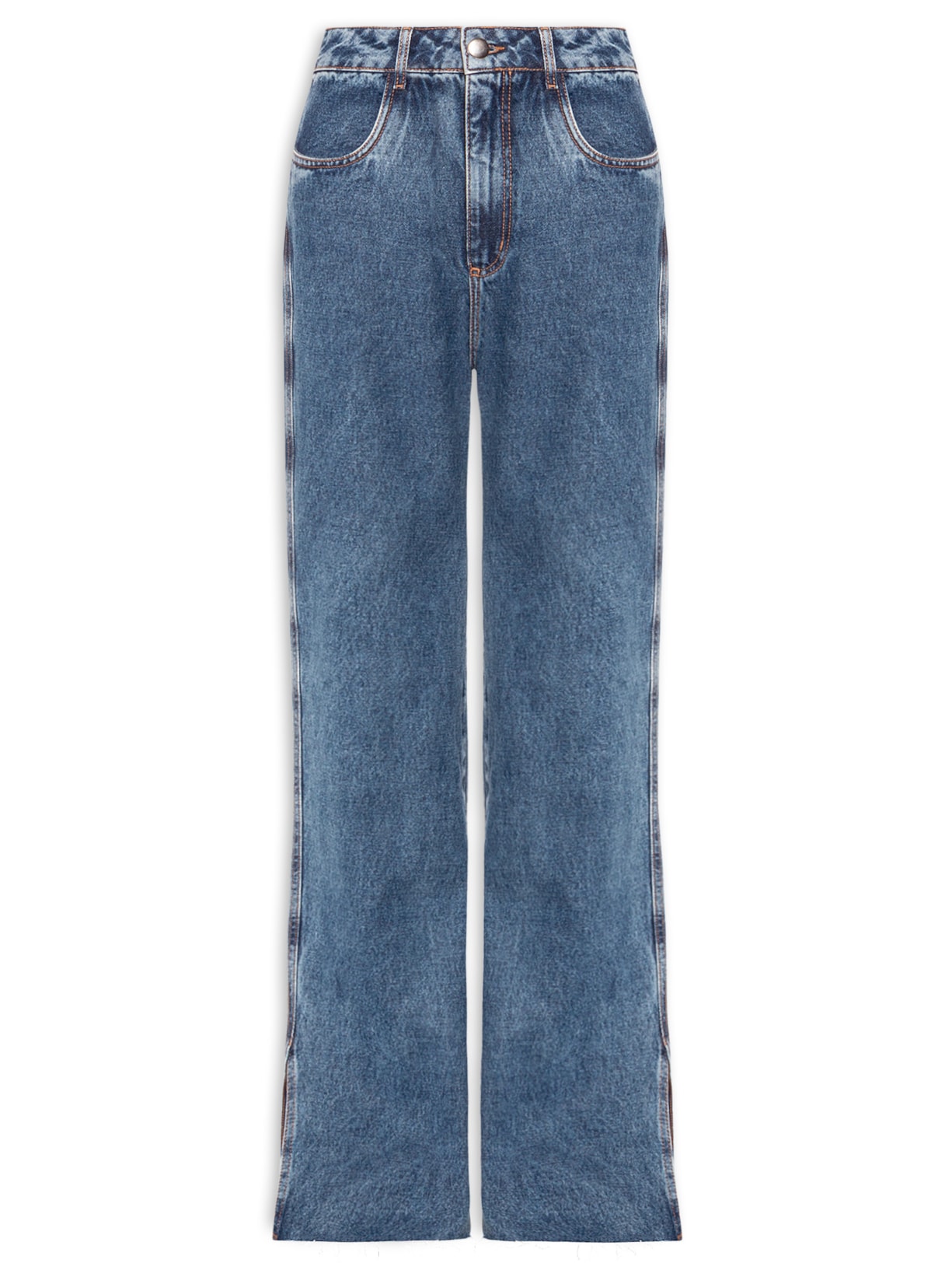 Calça Feminina Reta Jeans Azul Market 33