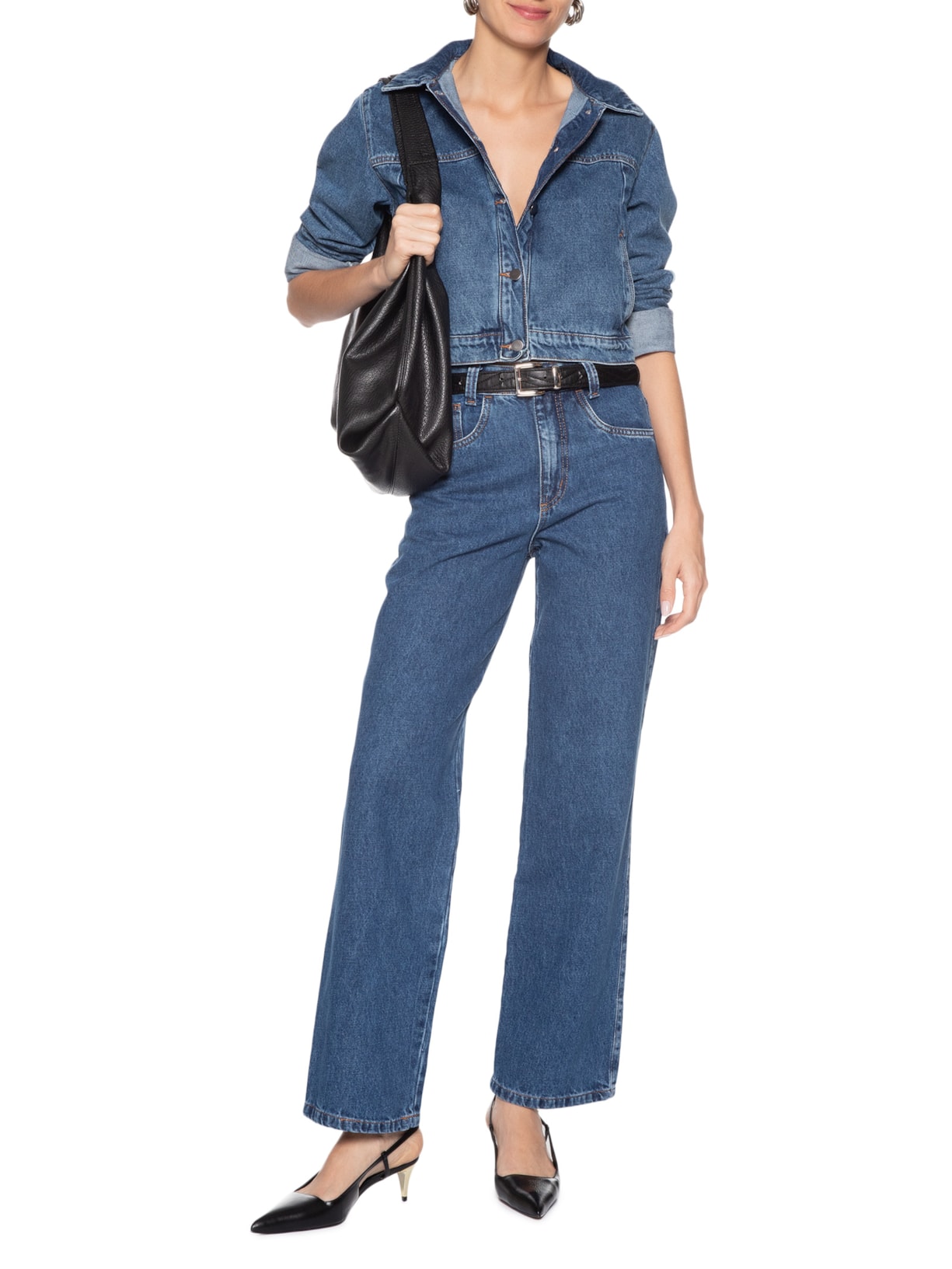 Calça Feminina Reta Jeans -Azul Market 33