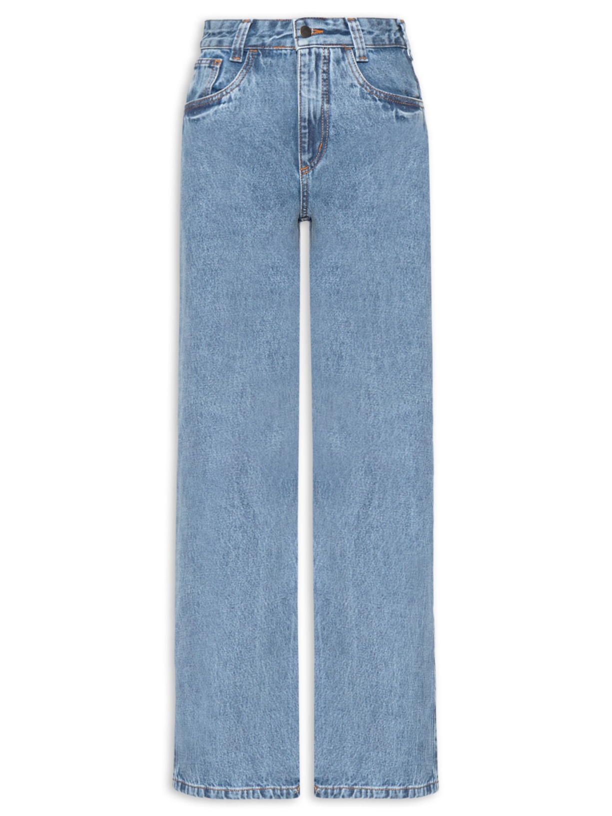 Calça Feminina Reta Jeans - Azul