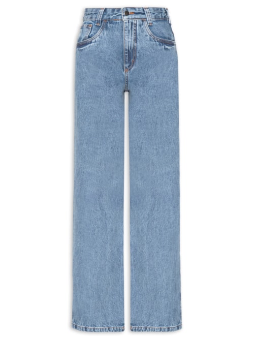 Calça Feminina Reta Jeans - Azul