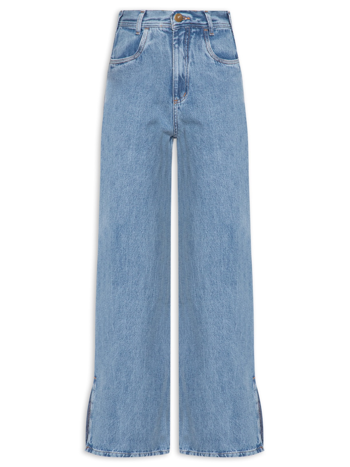 Calça Feminina Reta Jeans - Azul