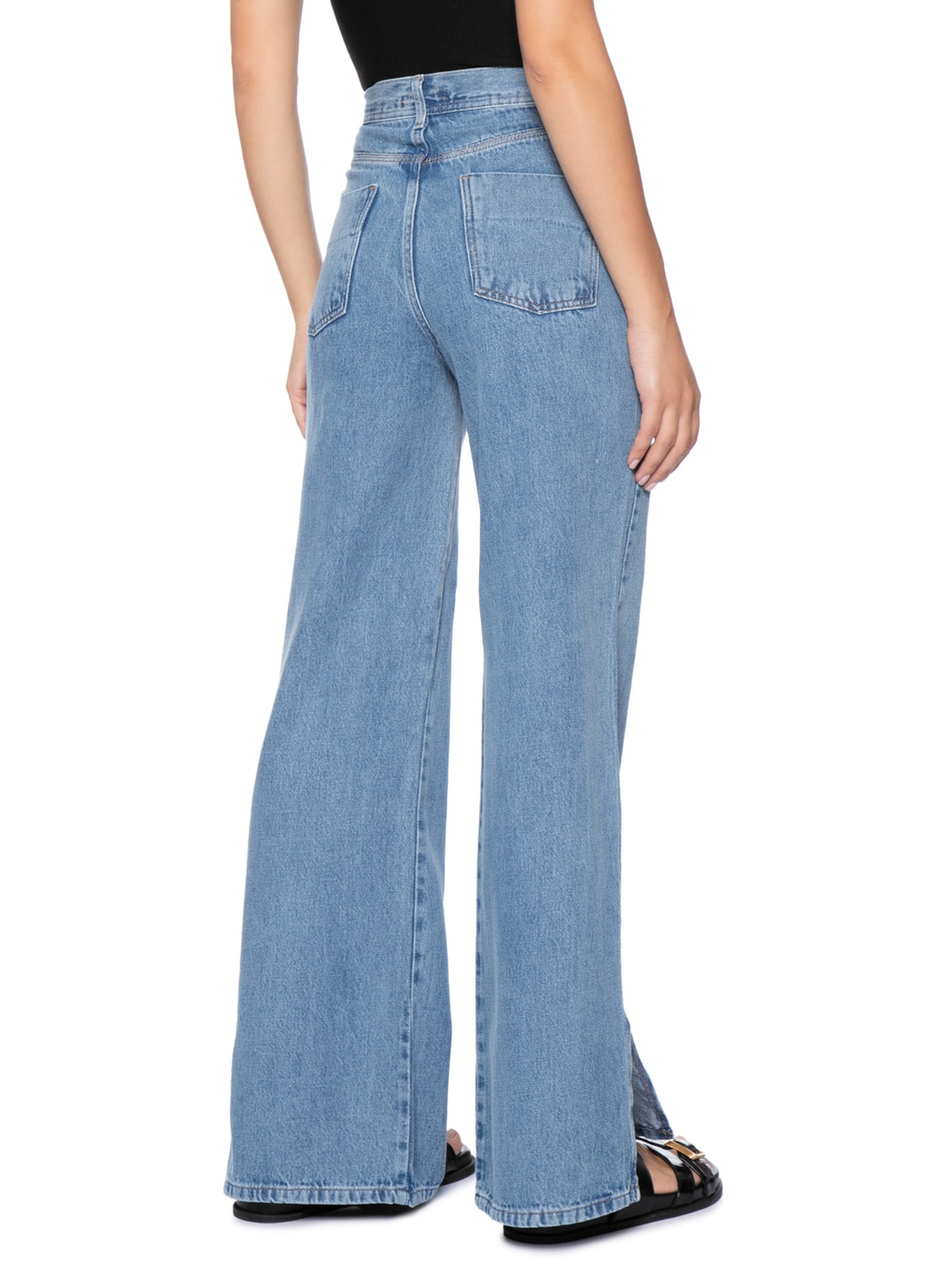 Calça Feminina Reta Jeans Azul Basiq