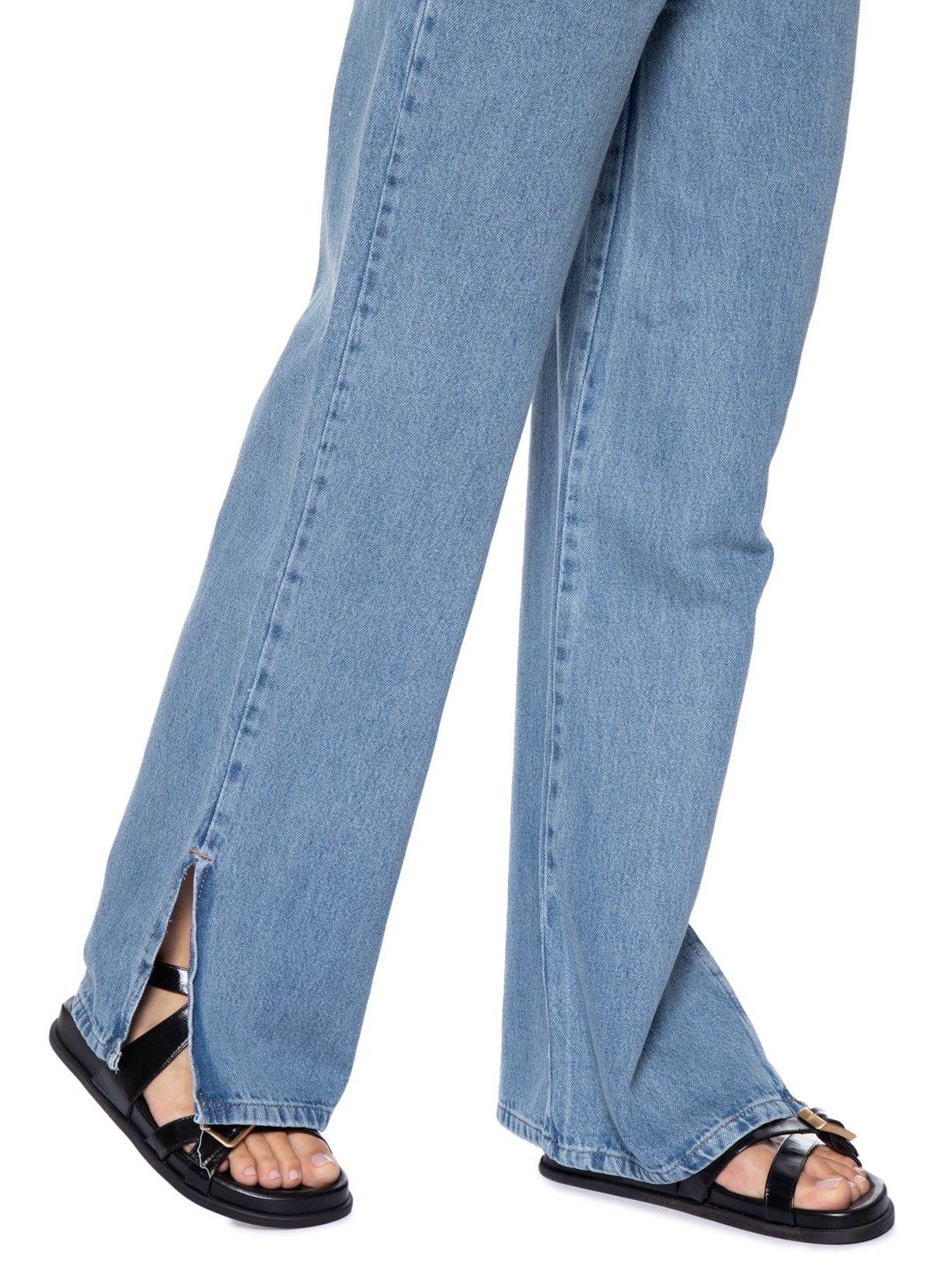Calça Feminina Reta Jeans Azul Basiq