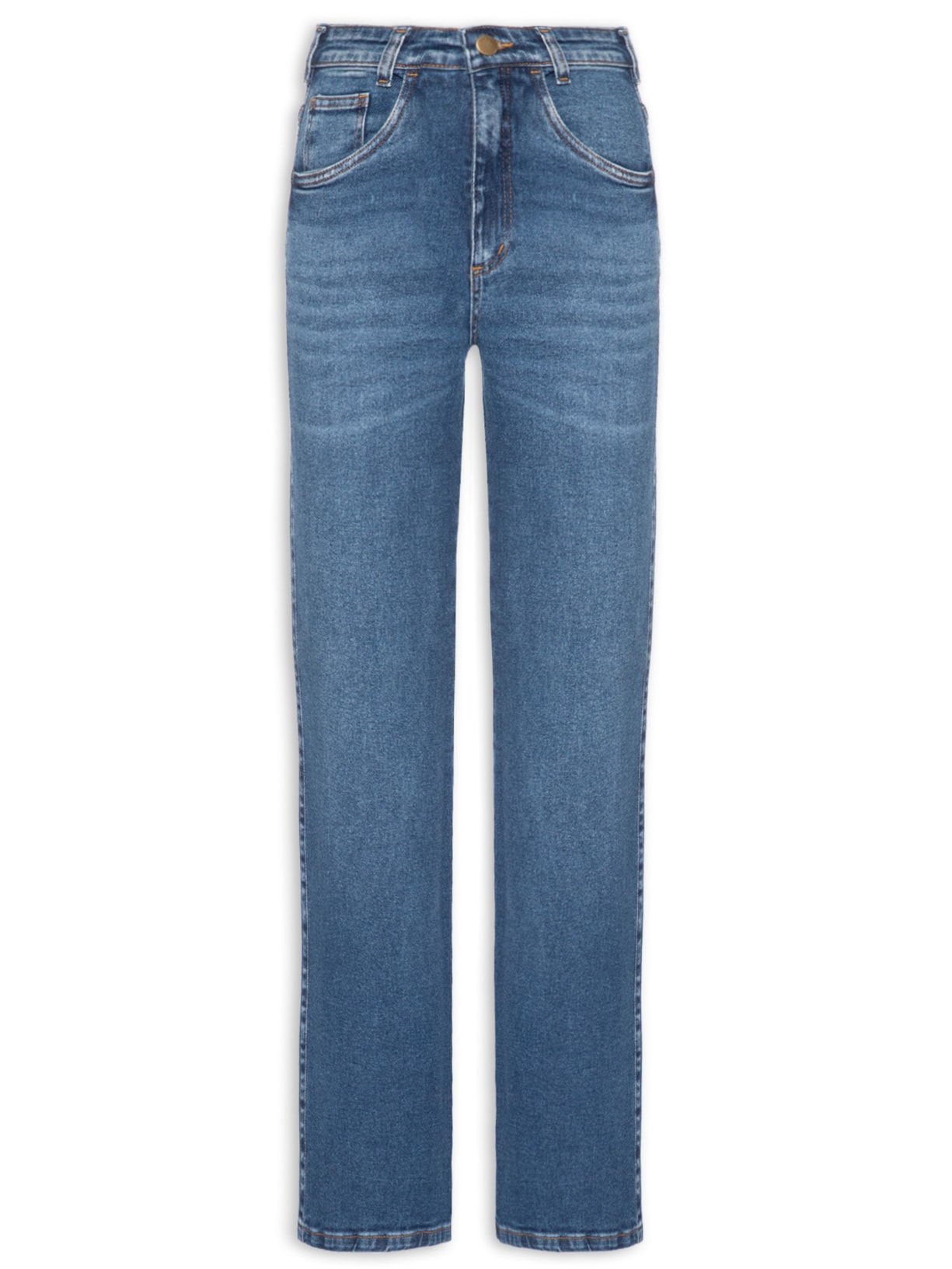 Calça Feminina Reta Jeans Azul '2Essential