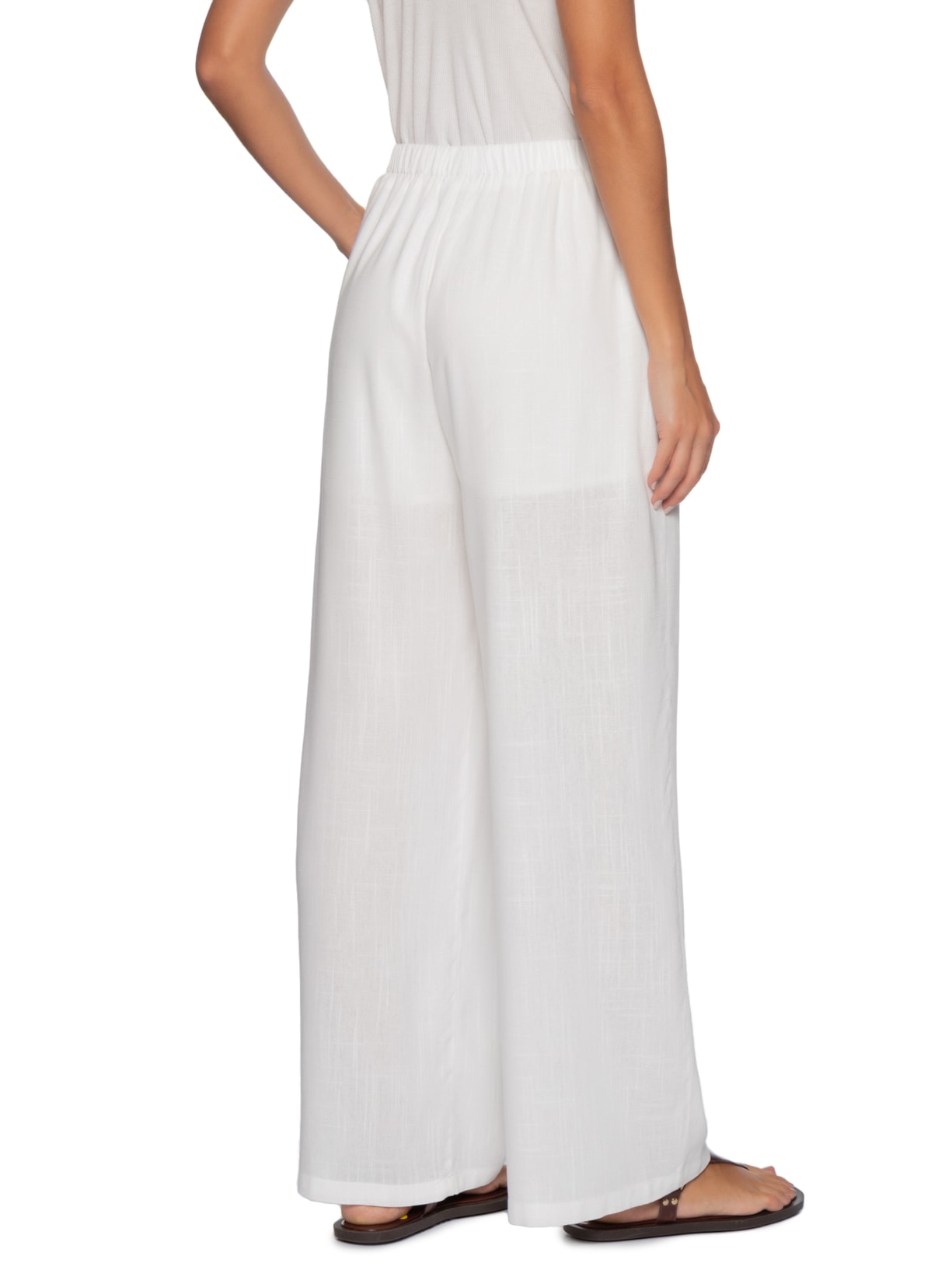 Calça Feminina Reta Leve Branco Basiq