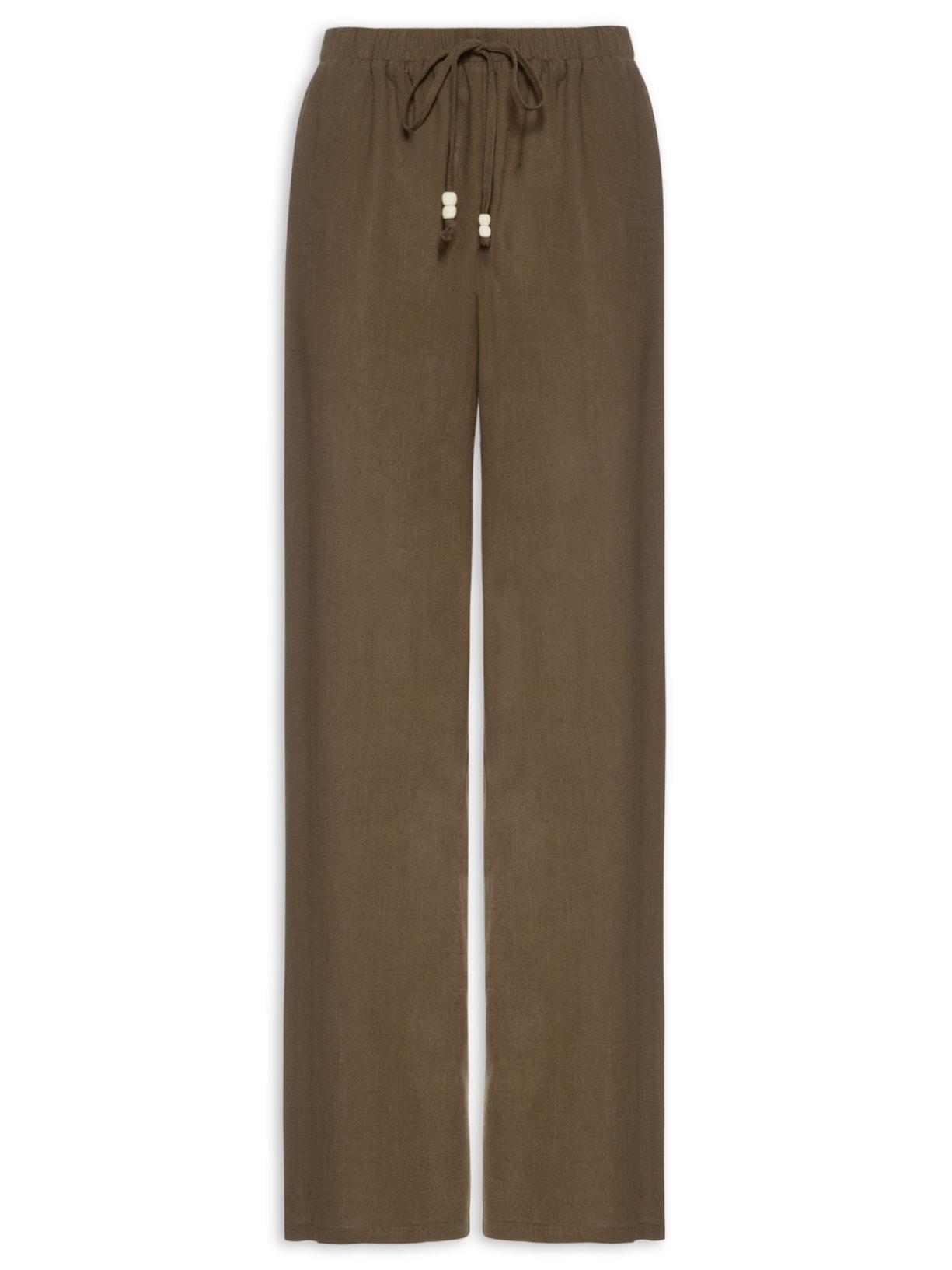 Calça Feminina Reta Leve Marrom Basiq
