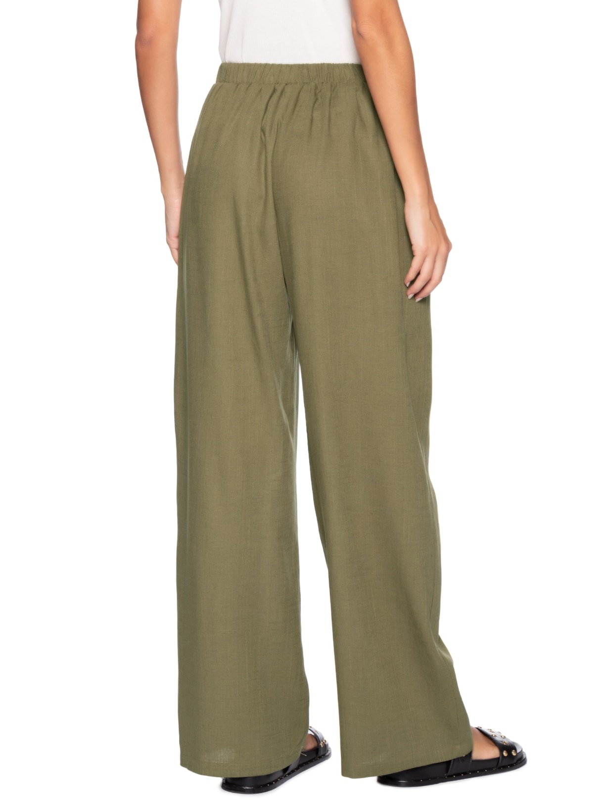 Calça Feminina Reta Leve Verde Basiq