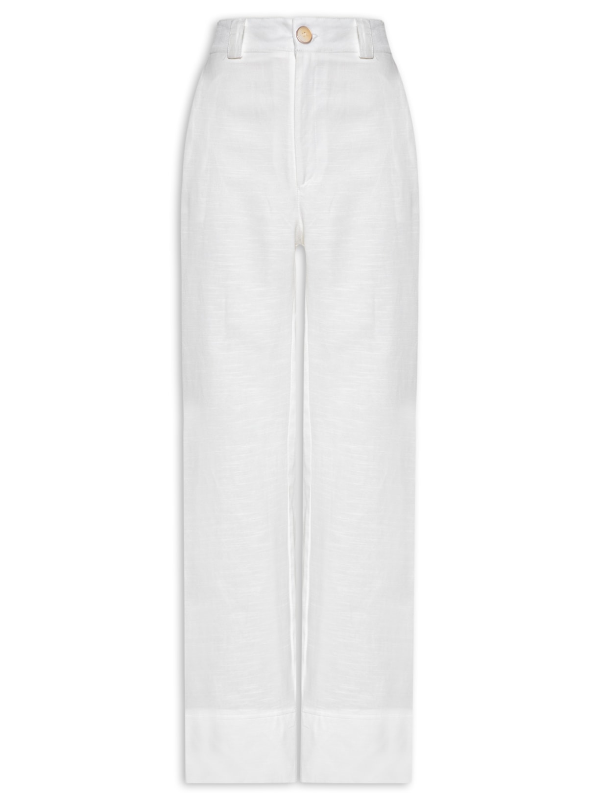 Calça Feminina Reta Linho - Off White