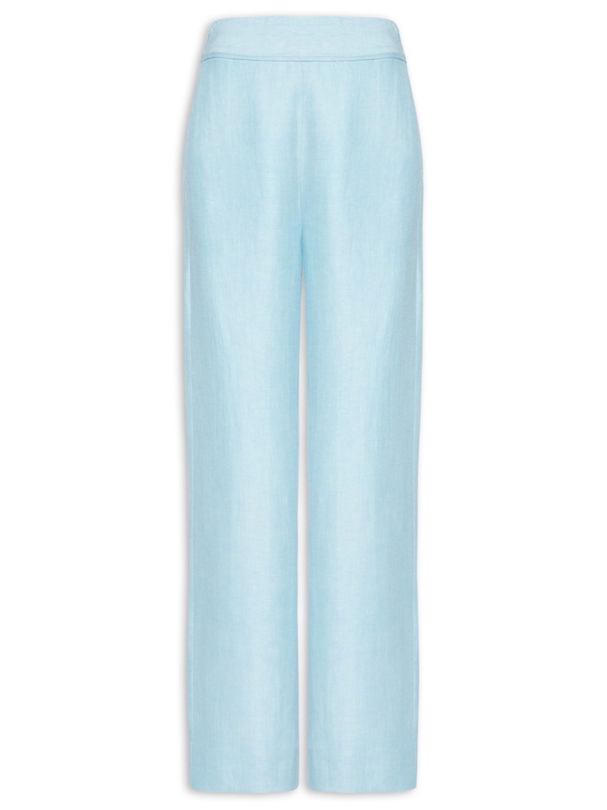 Calça Feminina Reta Linho Sereia - Azul