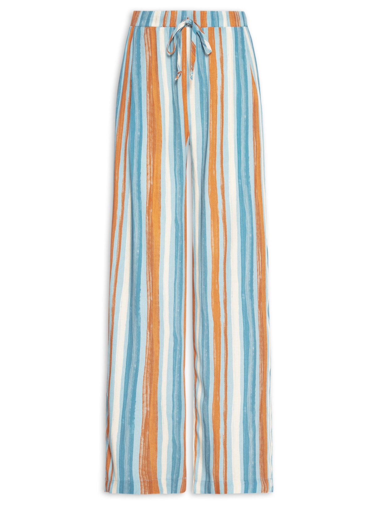 Calça Feminina Reta Listrada - Azul