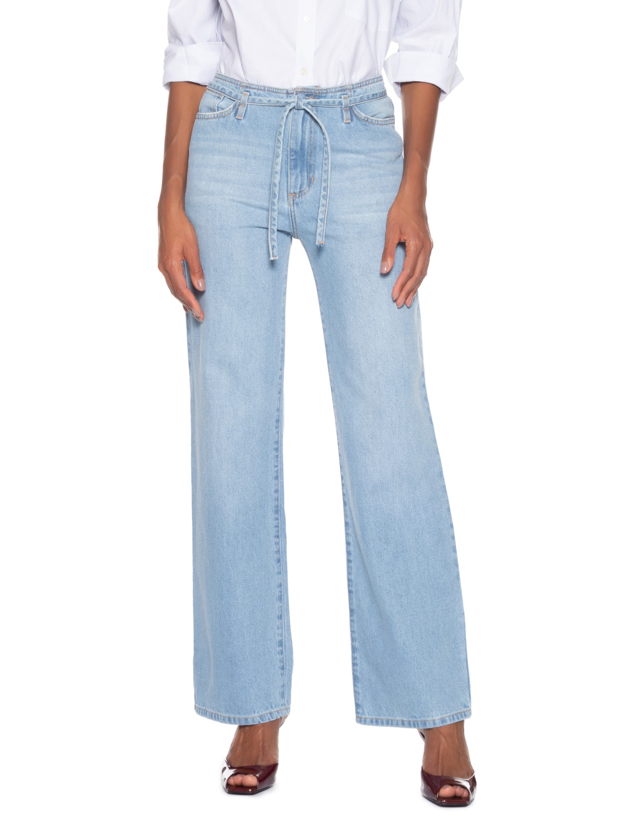 Calça Feminina Reta Madalena Azul Le Lis