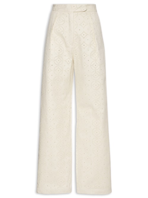 Calça Feminina Reta Madeira Com Bolso Traseiro - Bege