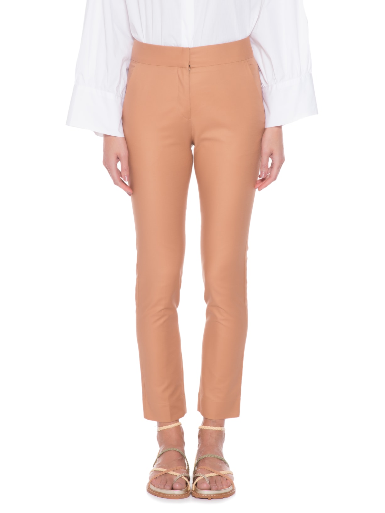 Calça Feminina Reta Marrom Andrea Marques