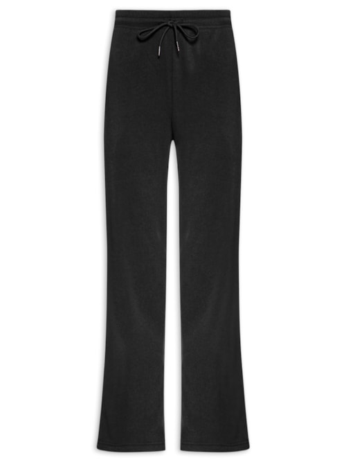 Calça Feminina Reta Moletom - Preto