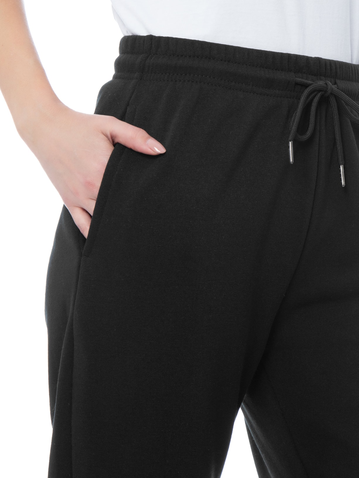 Calça Feminina Reta Moletom Preto Basiq