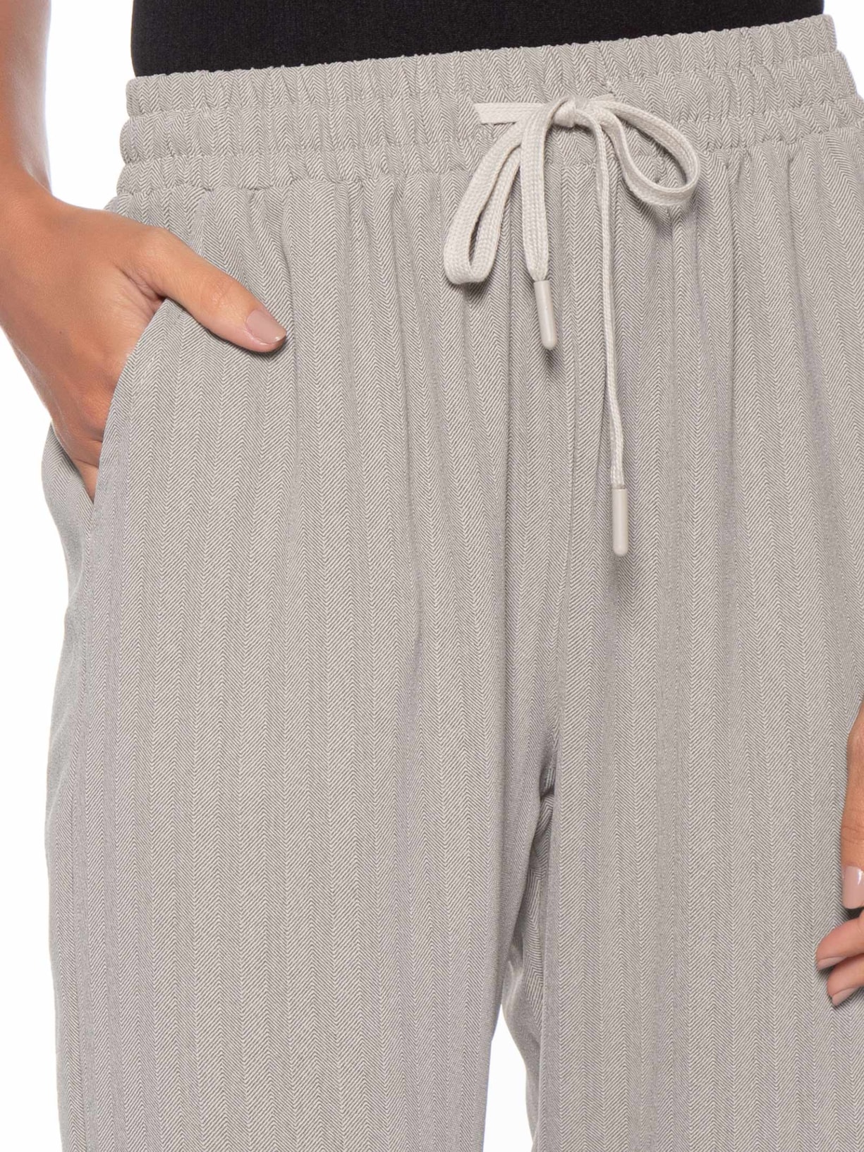 Calça Feminina Reta Padronagem Bege Basiq