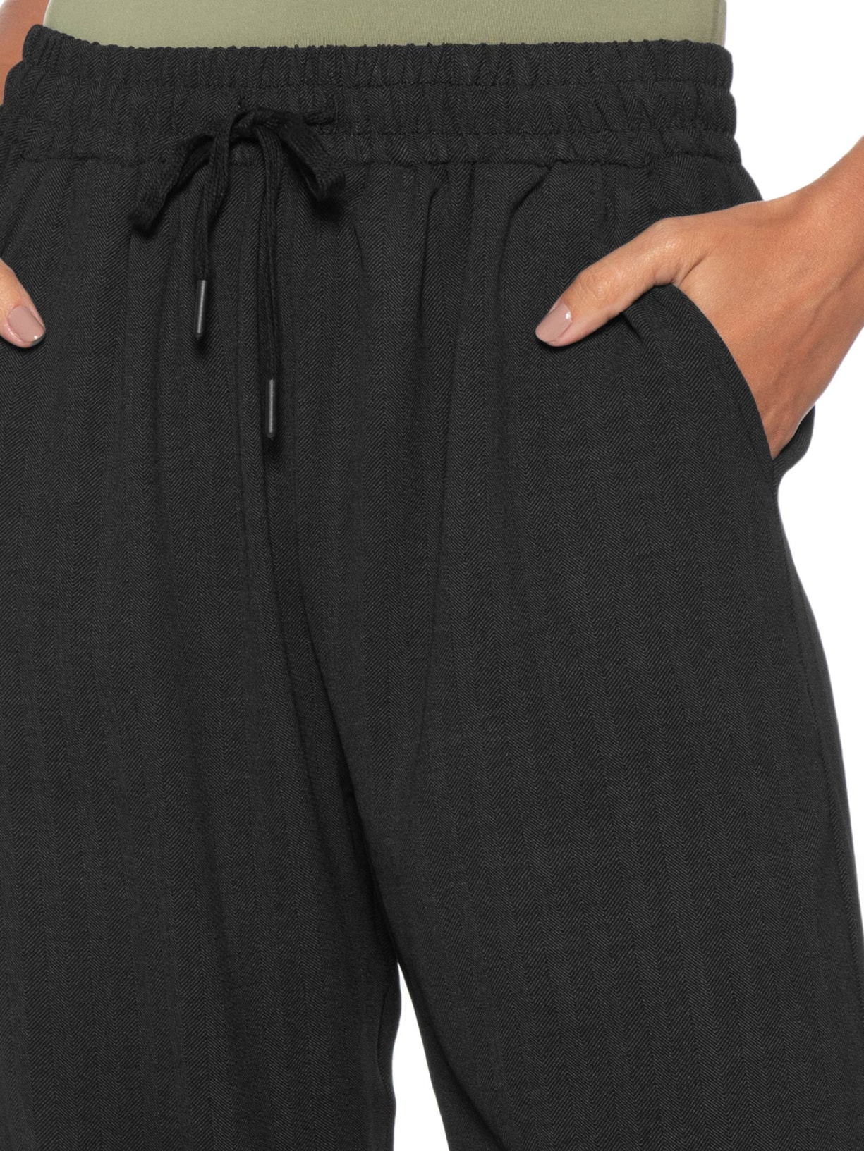 Calça Feminina Reta Padronagem Preto Basiq