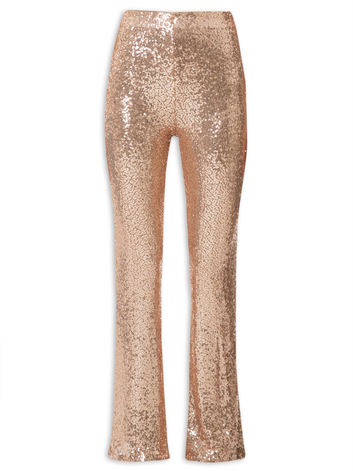 Calça Feminina Reta Paetê - Dourada