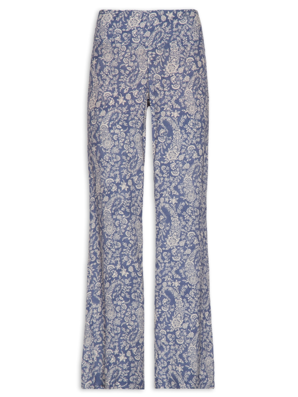 Calça Feminina Reta Pala Estampa Maze - Azul
