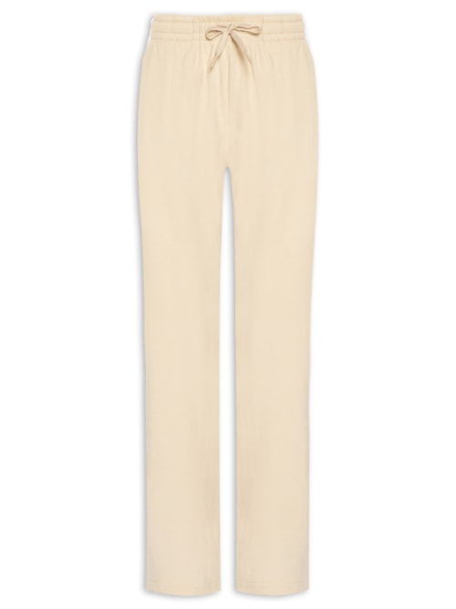 Calça Feminina Reta Peluciada - Bege