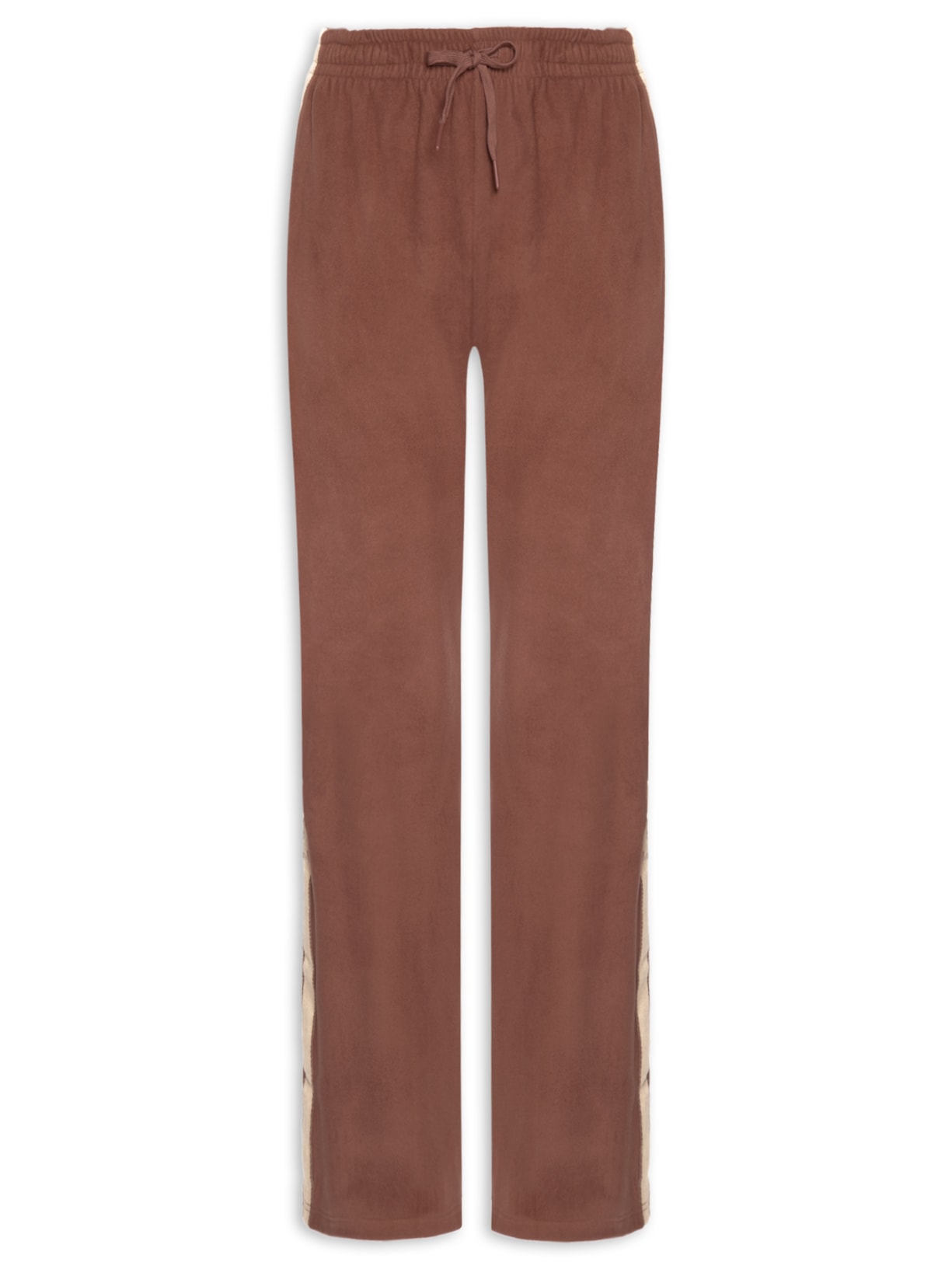 Calça Feminina Reta Peluciada - Marrom