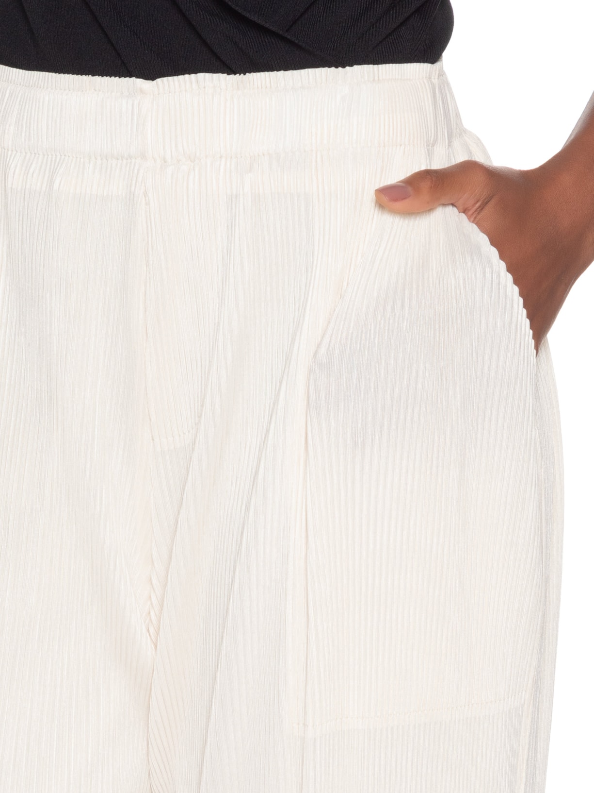 Calça Feminina Reta Plisse Off White Osklen