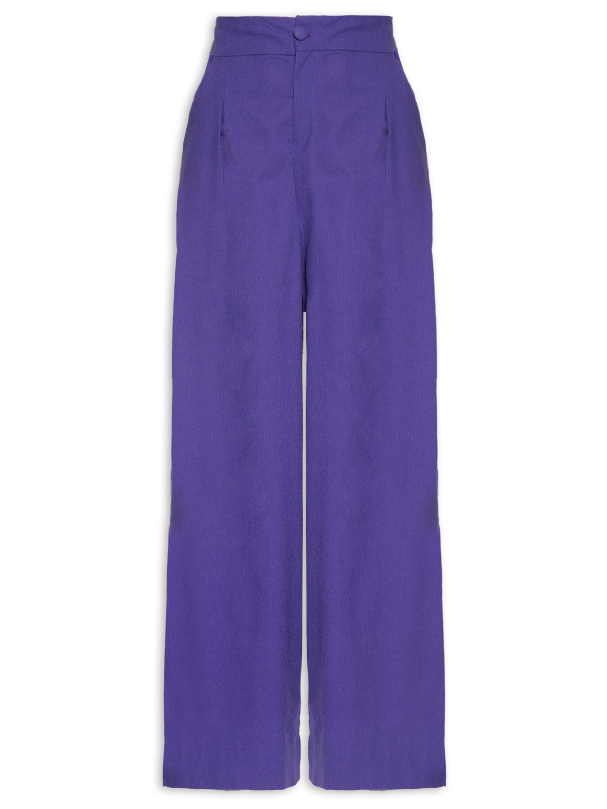 Calça Feminina Reta Pregas Frente - Roxo