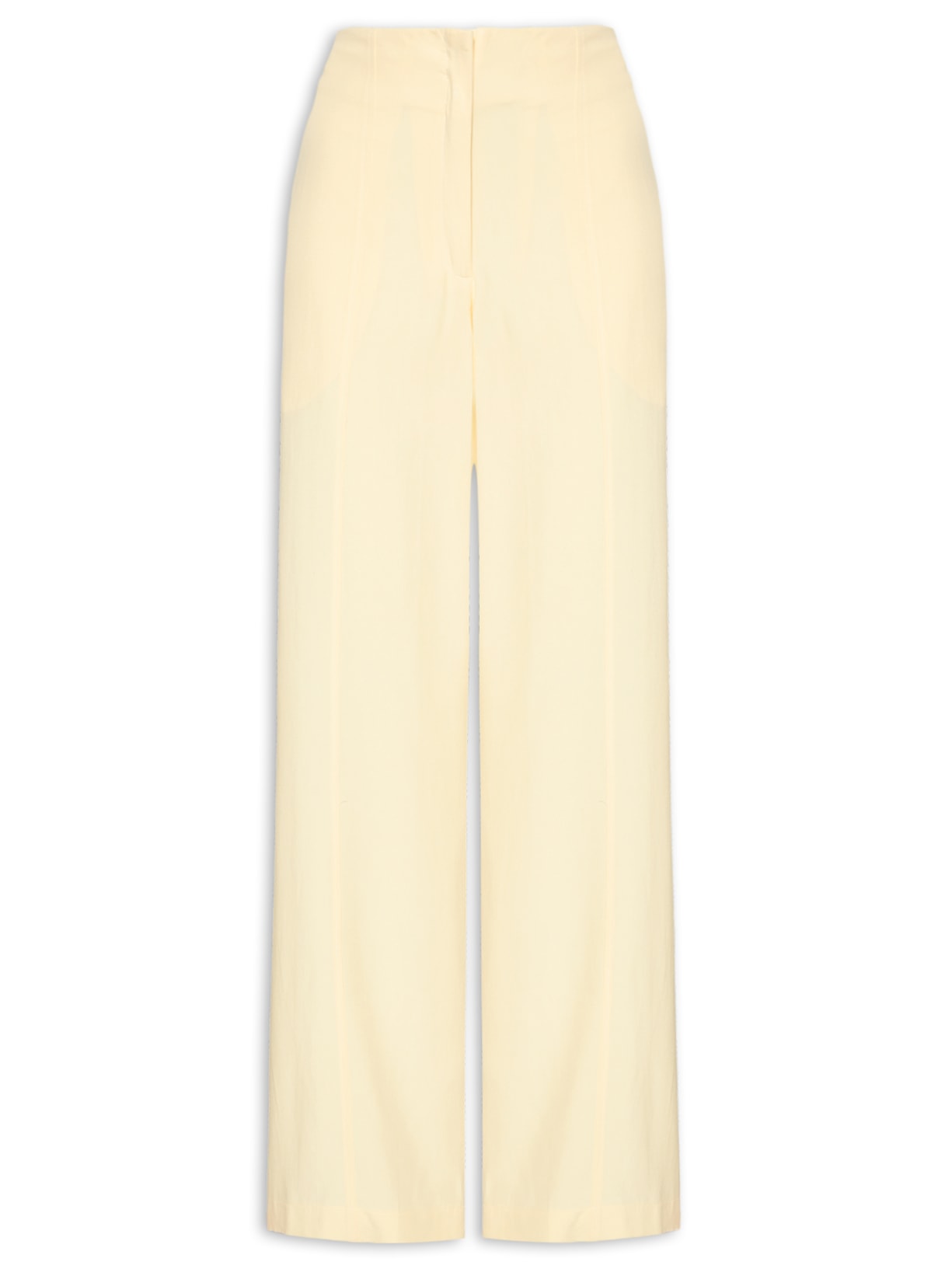 Calça Feminina Reta Recortes Amarelo Animale Jeans