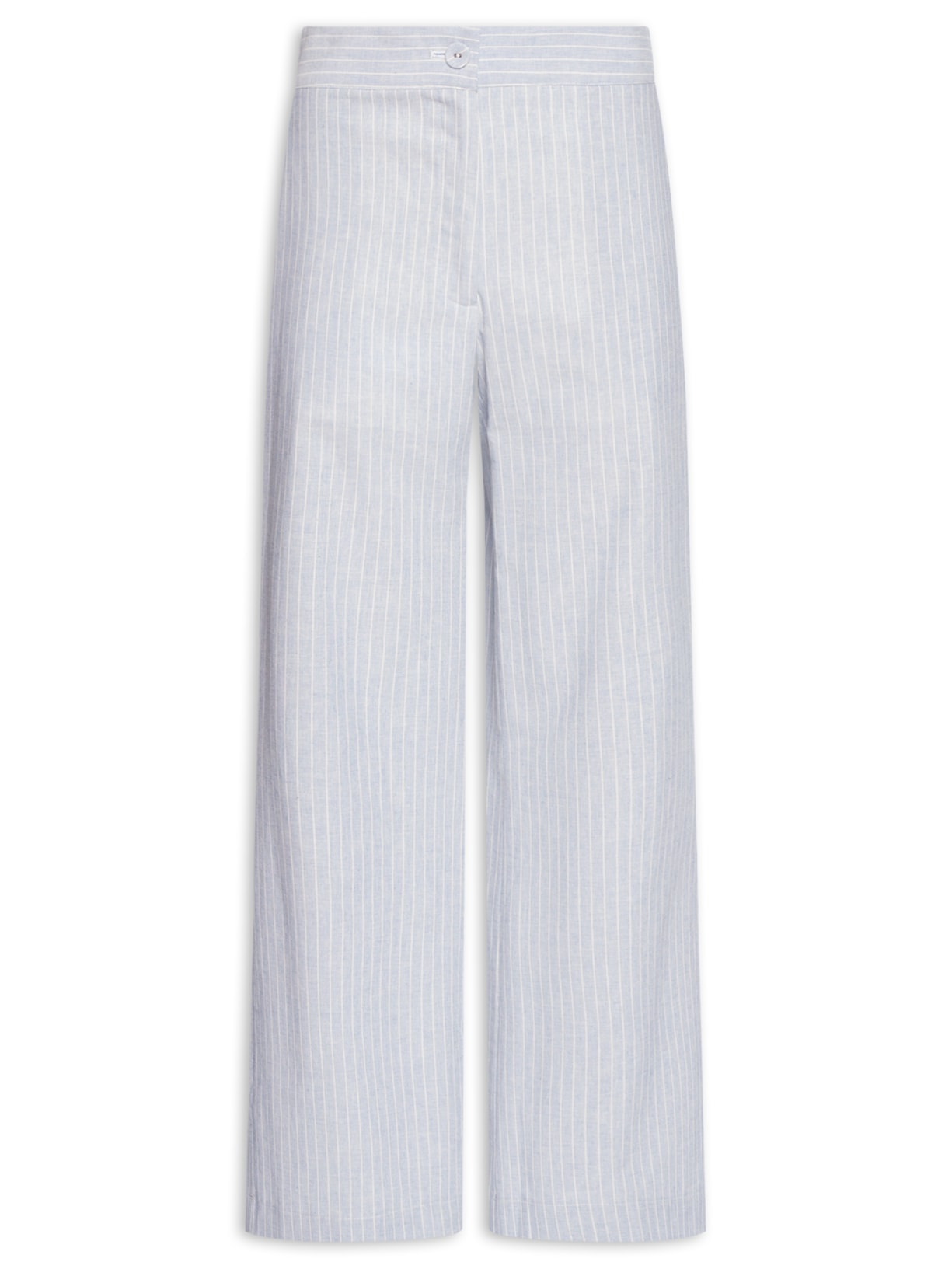 Calça Feminina Reta Risca De Giz Azul Maria Filó