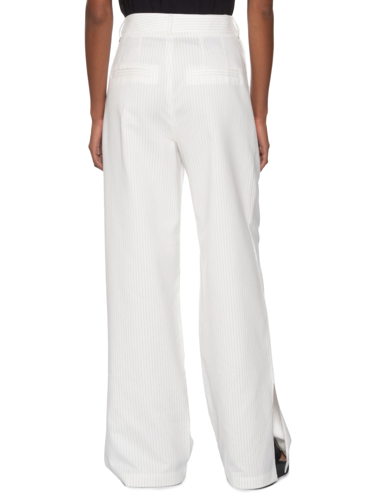 Calça Feminina Reta Risca Giz Branco Animale Jeans