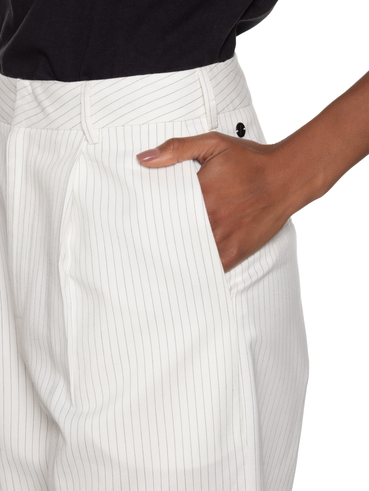 Calça Feminina Reta Risca Giz Branco Animale Jeans