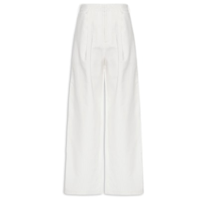 Calça Feminina Reta Risca Giz - Branco