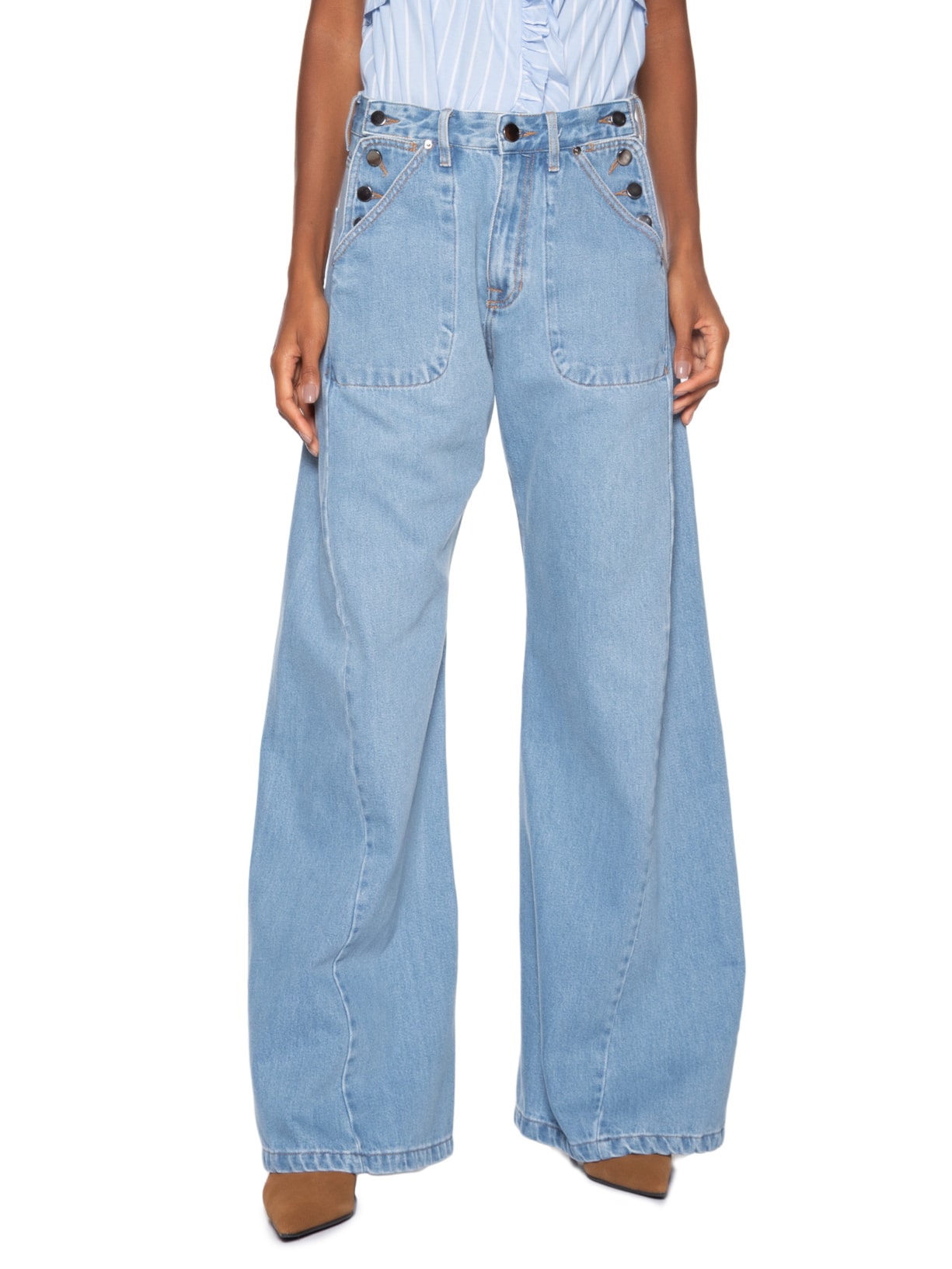 Calça Feminina Reta Sailor Jeans Azul Animale